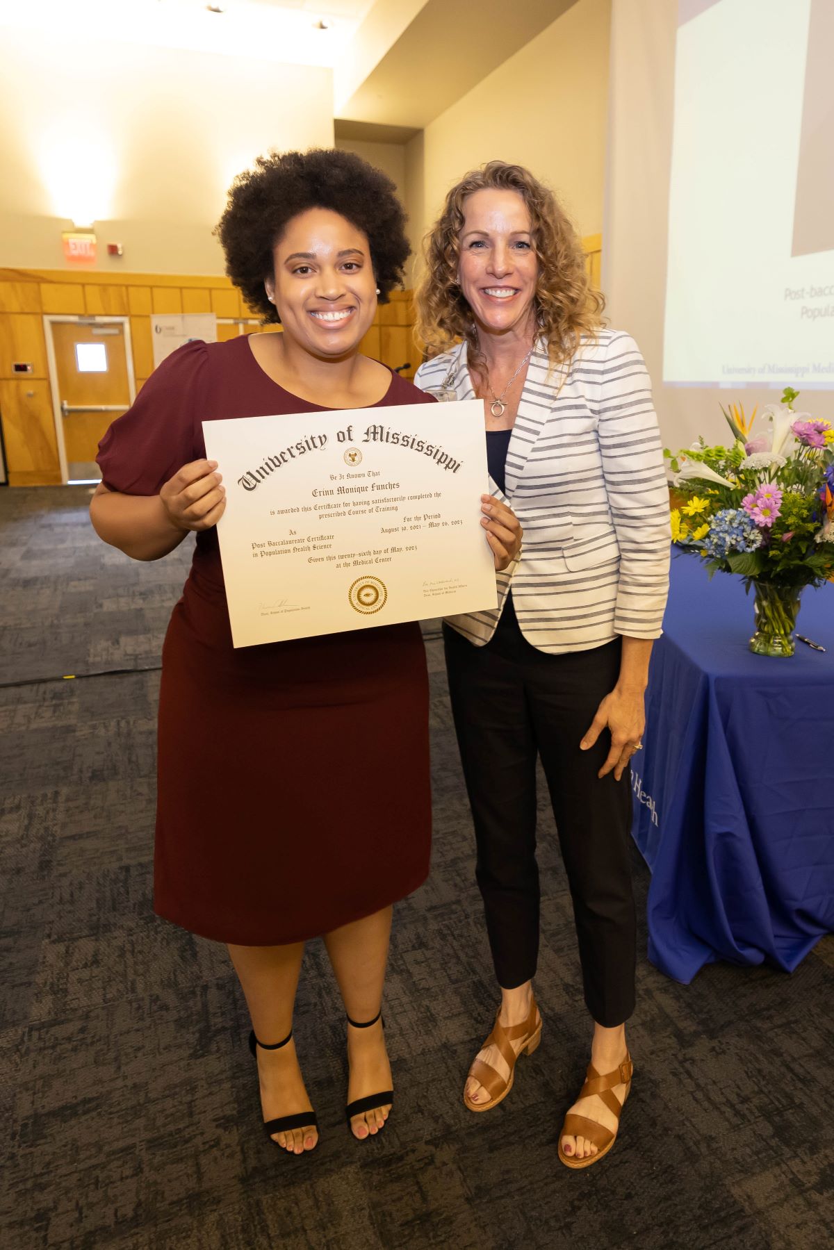 Student and Director - Presentation of certificate for competing the certificate program at the 2023 Honors and Awards Ceremony